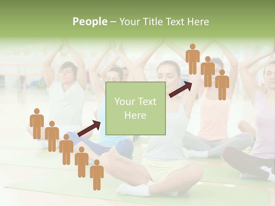 A Group Of People Doing Yoga In A Room PowerPoint Template