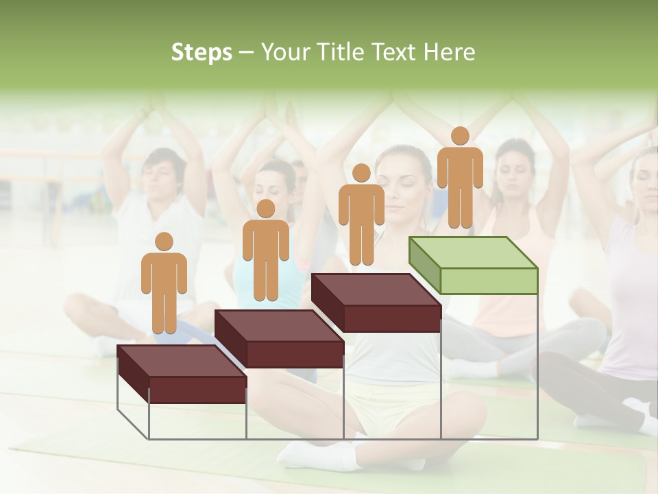 A Group Of People Doing Yoga In A Room PowerPoint Template