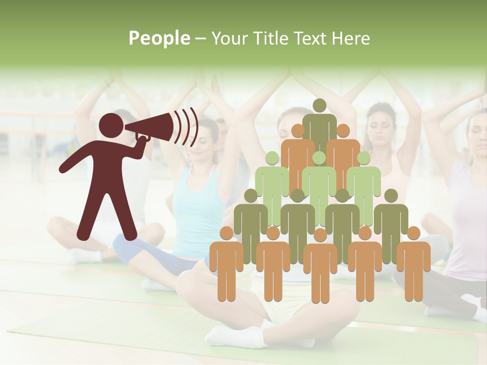 A Group Of People Doing Yoga In A Room PowerPoint Template