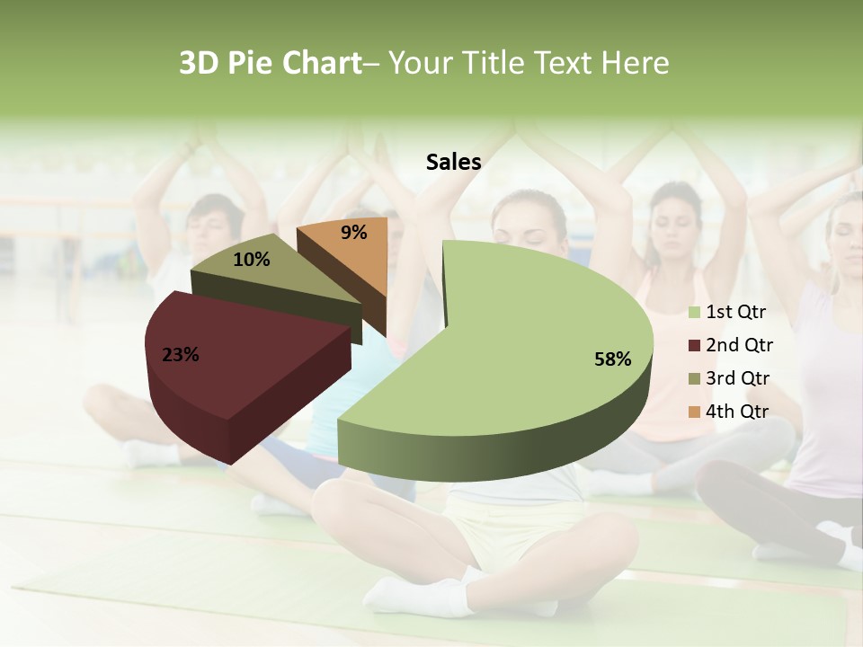 A Group Of People Doing Yoga In A Room PowerPoint Template