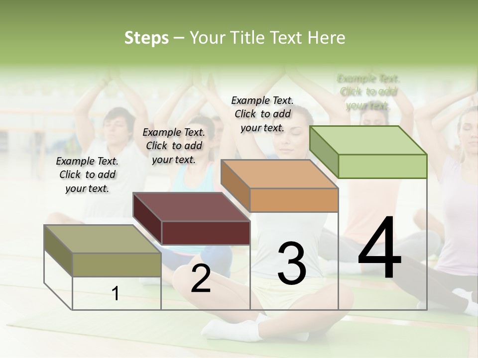 A Group Of People Doing Yoga In A Room PowerPoint Template