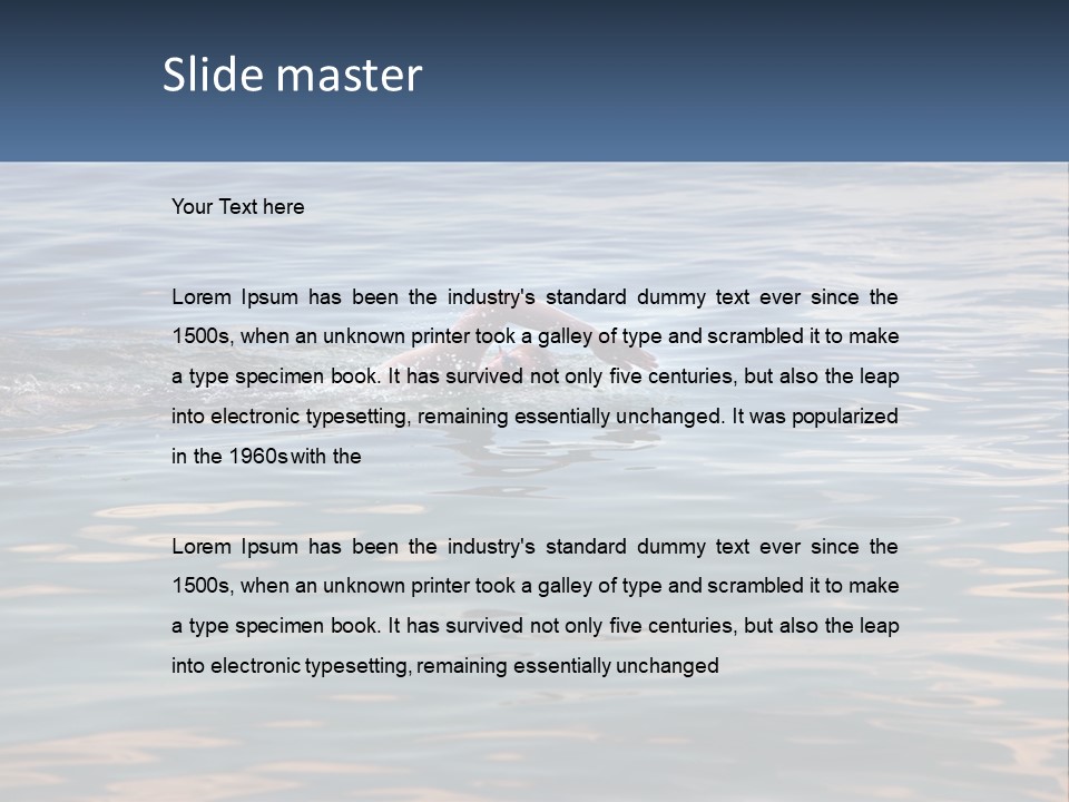 A Person Swimming In A Body Of Water PowerPoint Template