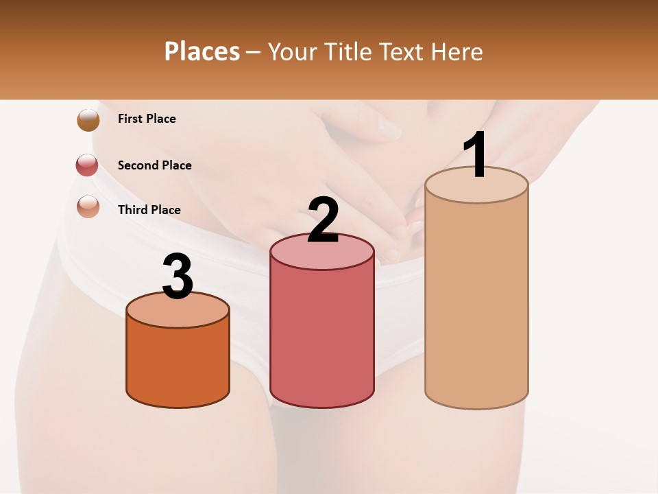 A Woman's Stomach With Her Hands On Her Stomach PowerPoint Template