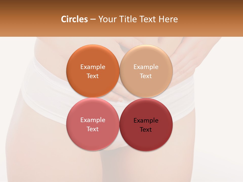 A Woman's Stomach With Her Hands On Her Stomach PowerPoint Template