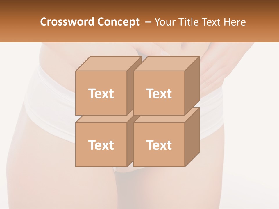 A Woman's Stomach With Her Hands On Her Stomach PowerPoint Template