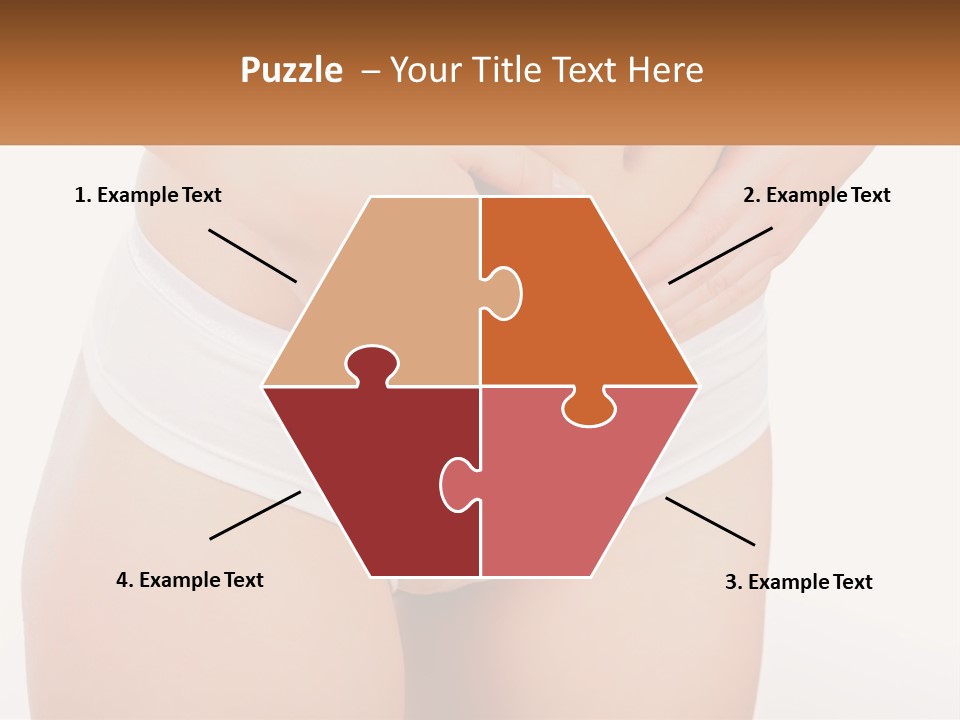 A Woman's Stomach With Her Hands On Her Stomach PowerPoint Template