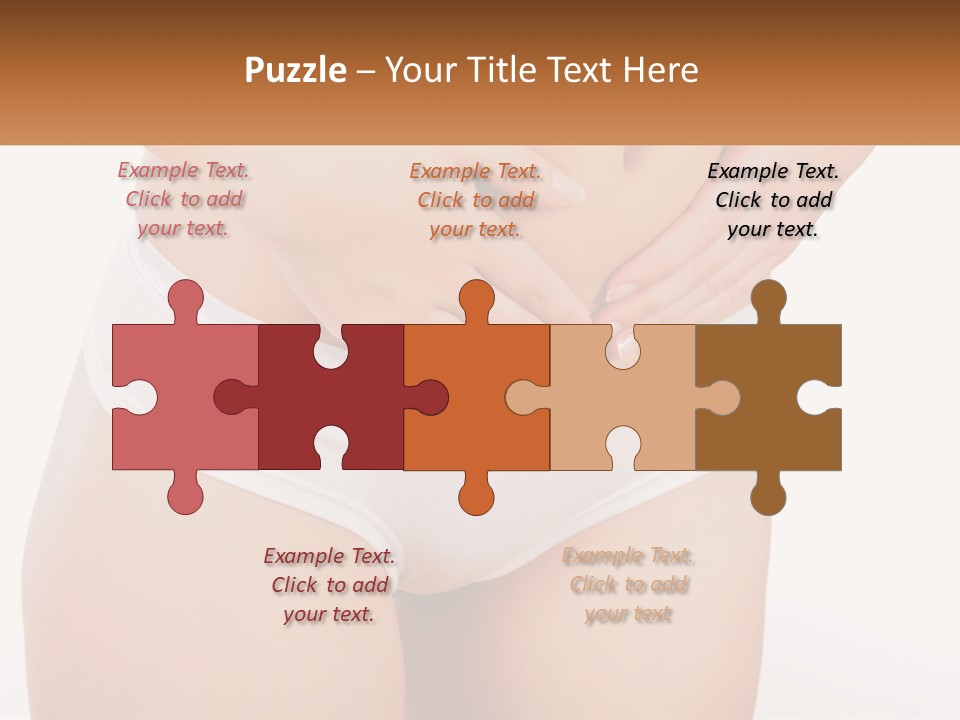 A Woman's Stomach With Her Hands On Her Stomach PowerPoint Template