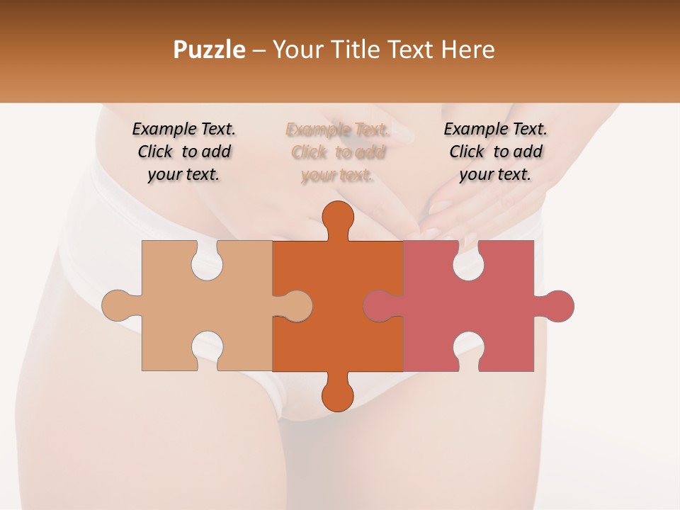 A Woman's Stomach With Her Hands On Her Stomach PowerPoint Template