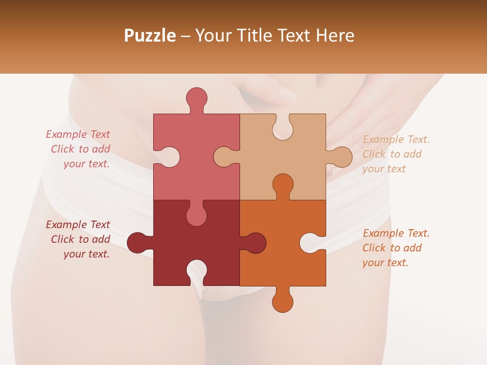 A Woman's Stomach With Her Hands On Her Stomach PowerPoint Template