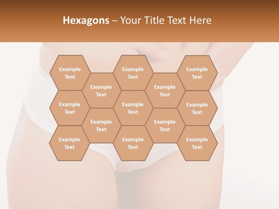 A Woman's Stomach With Her Hands On Her Stomach PowerPoint Template