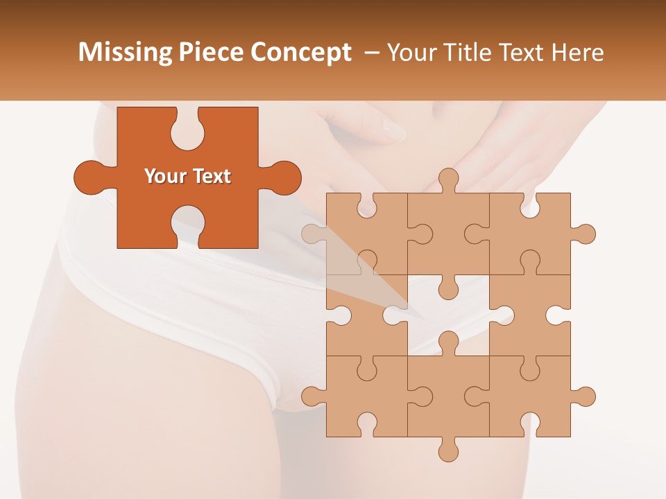 A Woman's Stomach With Her Hands On Her Stomach PowerPoint Template