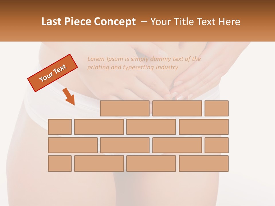 A Woman's Stomach With Her Hands On Her Stomach PowerPoint Template