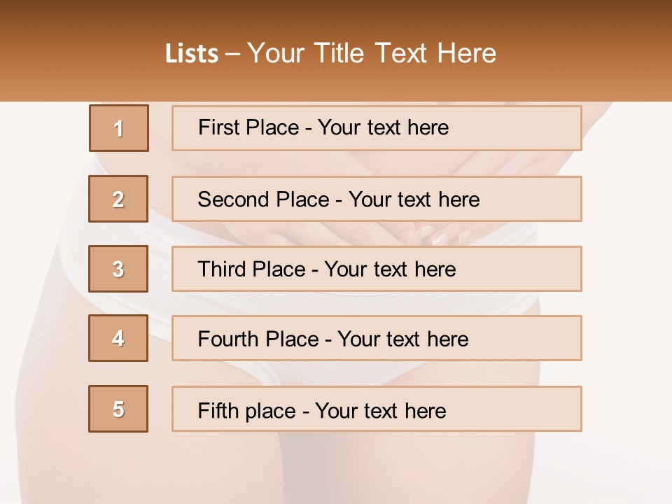 A Woman's Stomach With Her Hands On Her Stomach PowerPoint Template