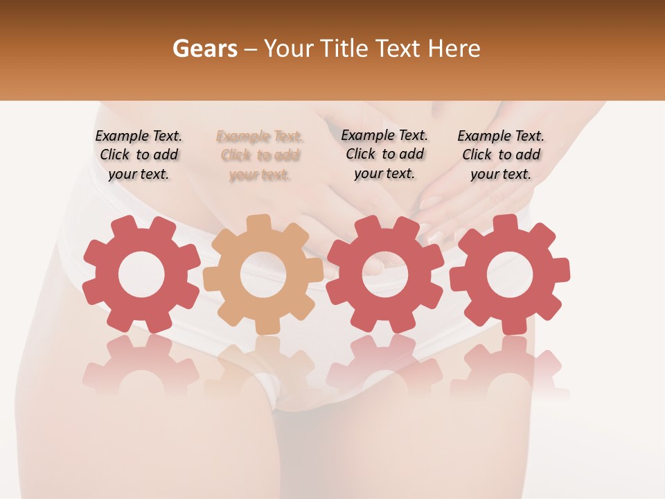 A Woman's Stomach With Her Hands On Her Stomach PowerPoint Template