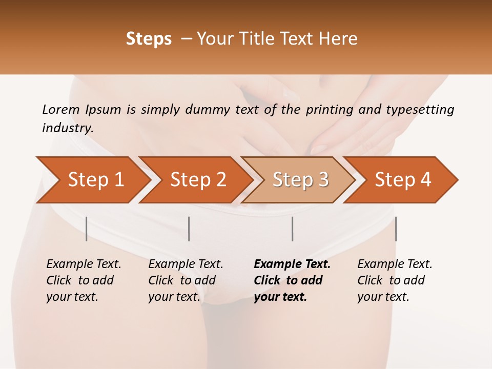 A Woman's Stomach With Her Hands On Her Stomach PowerPoint Template