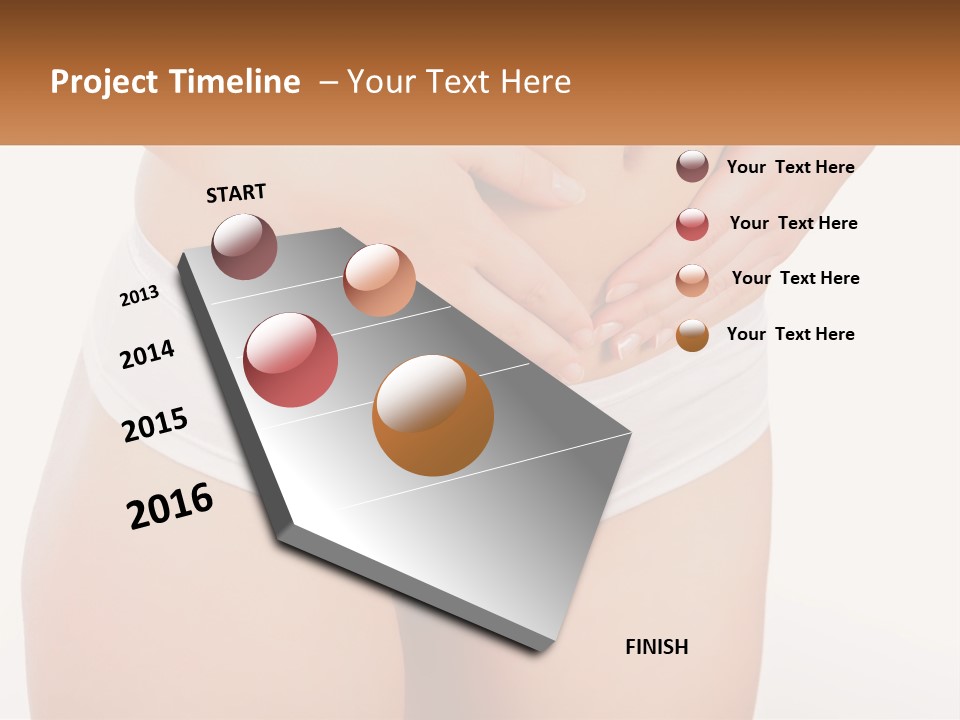 A Woman's Stomach With Her Hands On Her Stomach PowerPoint Template