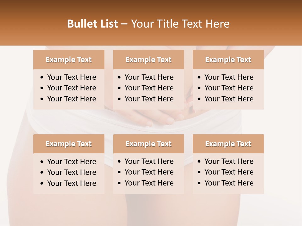 A Woman's Stomach With Her Hands On Her Stomach PowerPoint Template