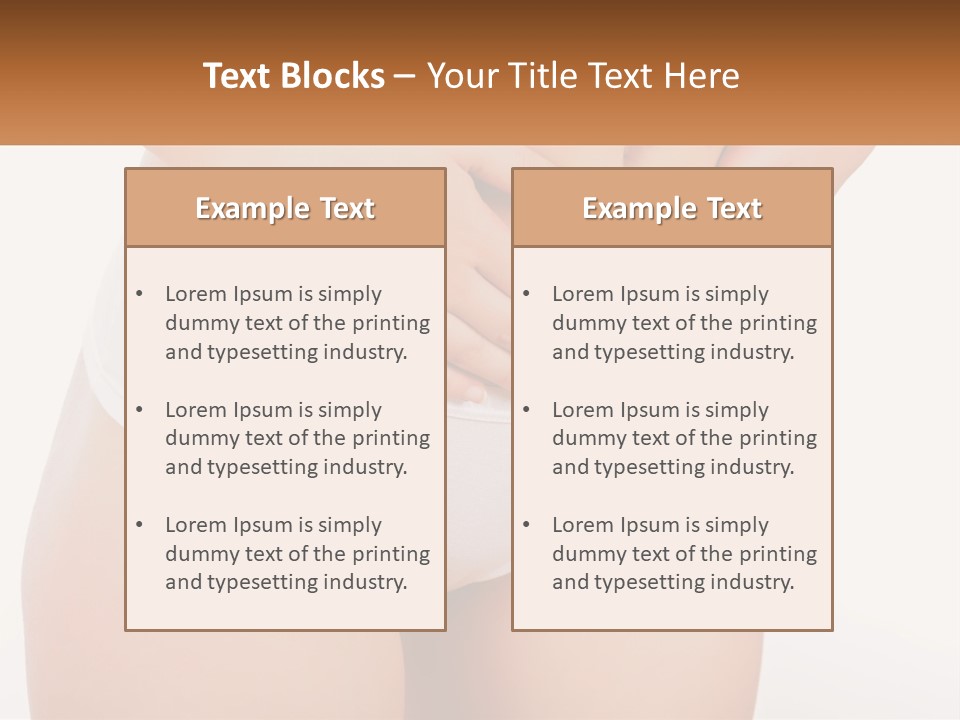 A Woman's Stomach With Her Hands On Her Stomach PowerPoint Template