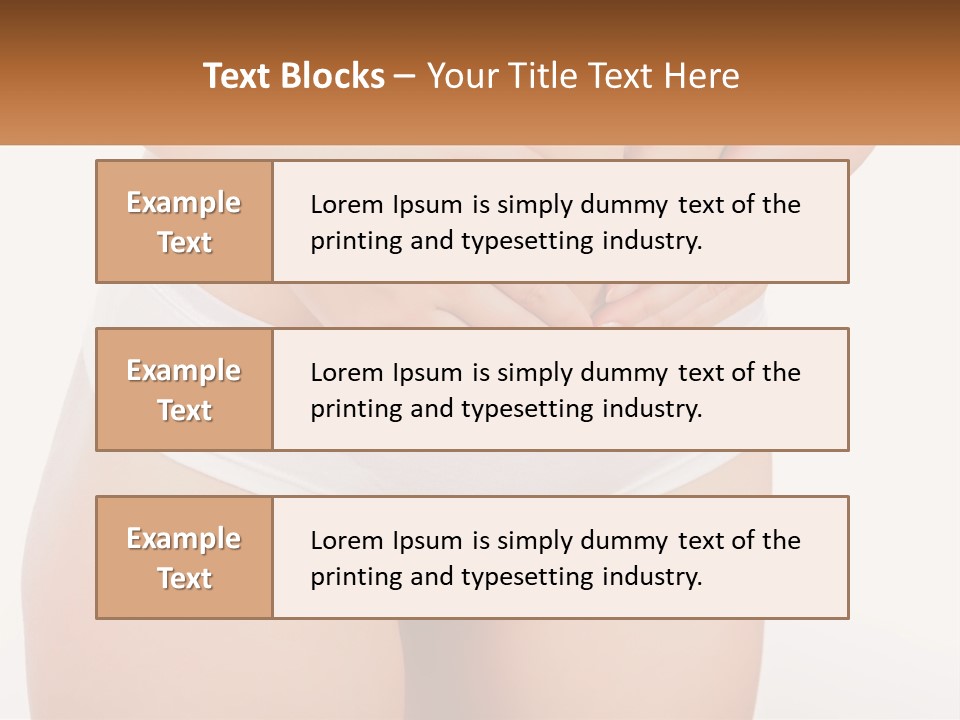 A Woman's Stomach With Her Hands On Her Stomach PowerPoint Template