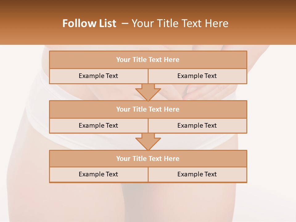 A Woman's Stomach With Her Hands On Her Stomach PowerPoint Template
