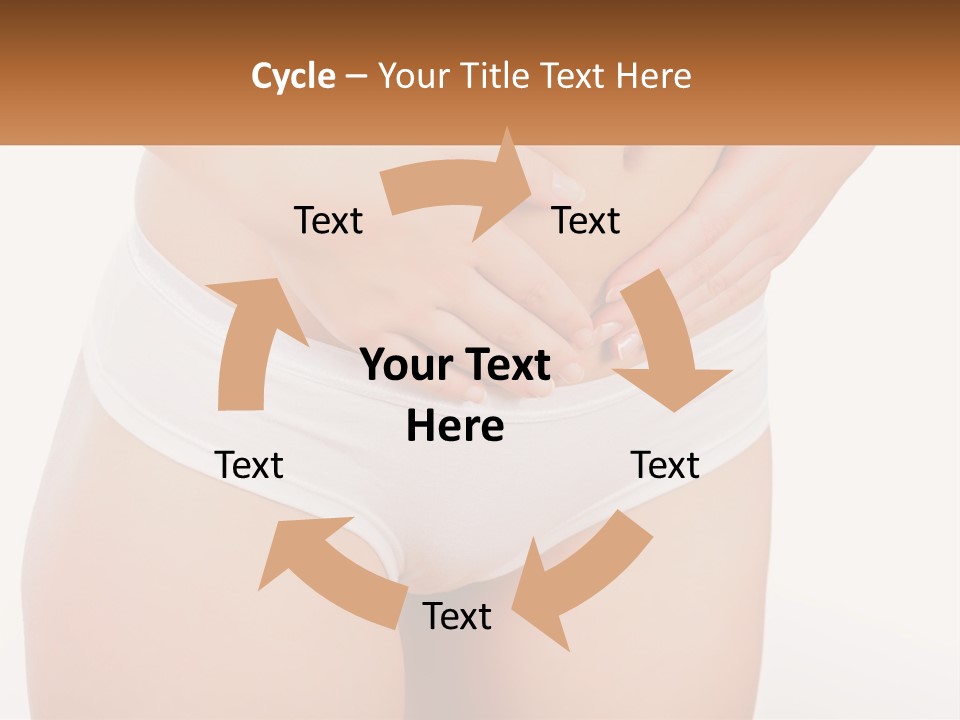 A Woman's Stomach With Her Hands On Her Stomach PowerPoint Template