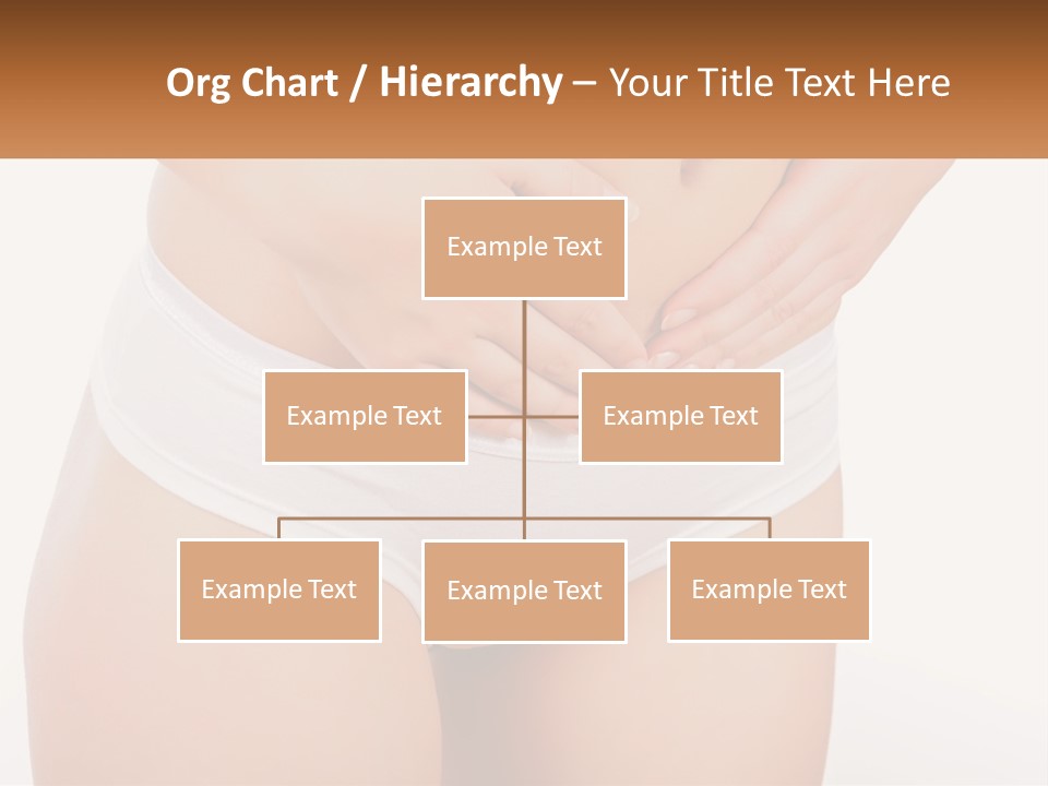 A Woman's Stomach With Her Hands On Her Stomach PowerPoint Template