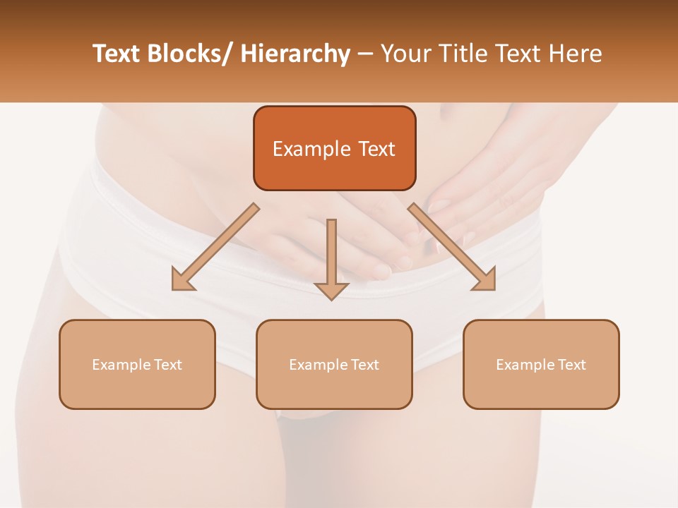A Woman's Stomach With Her Hands On Her Stomach PowerPoint Template