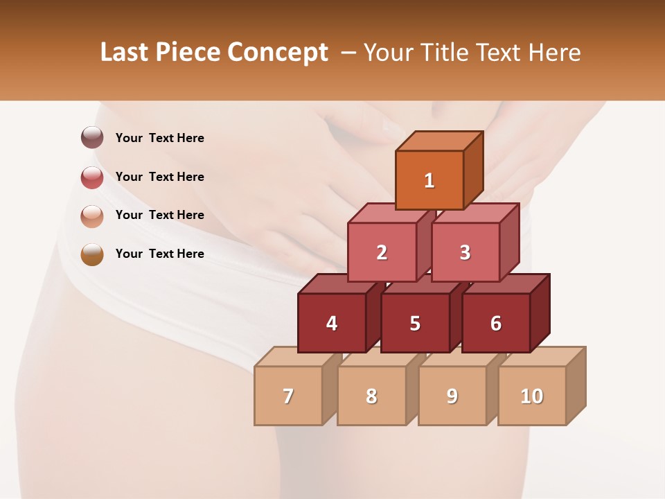 A Woman's Stomach With Her Hands On Her Stomach PowerPoint Template
