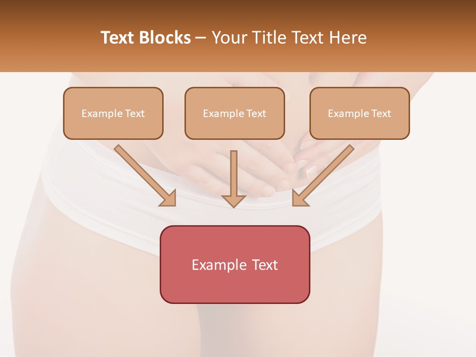 A Woman's Stomach With Her Hands On Her Stomach PowerPoint Template