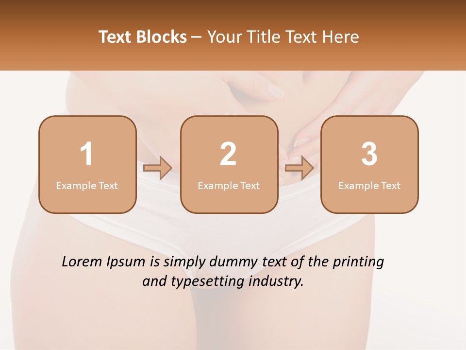 A Woman's Stomach With Her Hands On Her Stomach PowerPoint Template