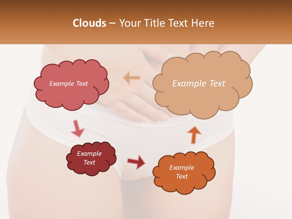 A Woman's Stomach With Her Hands On Her Stomach PowerPoint Template