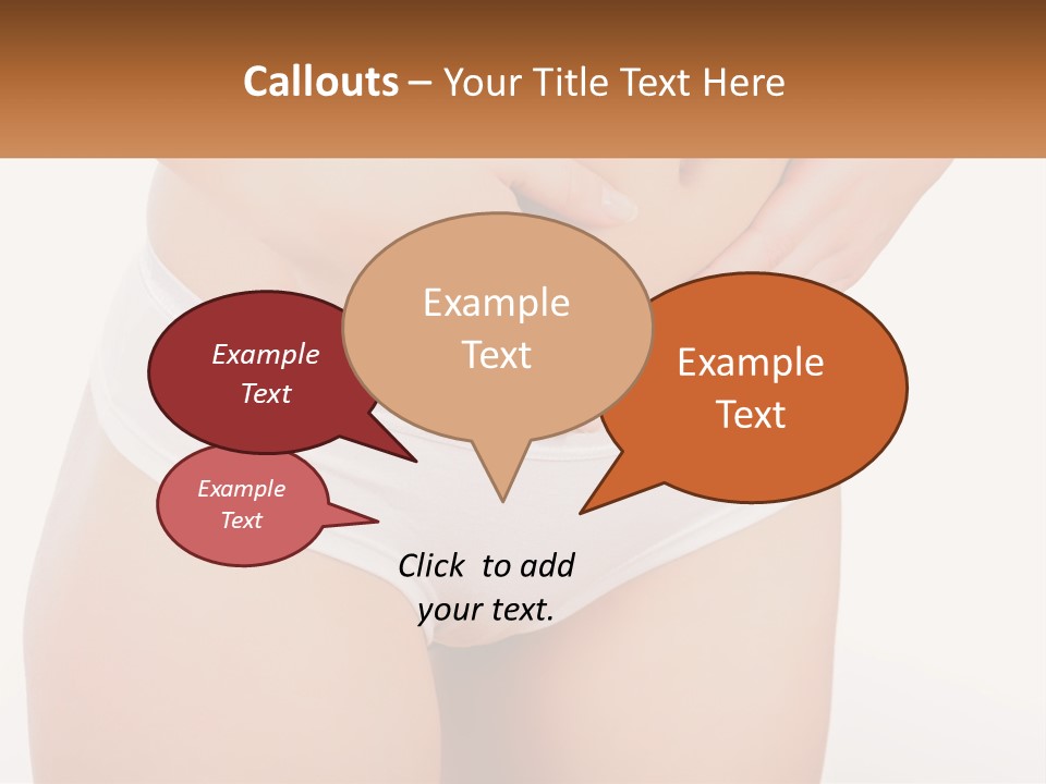 A Woman's Stomach With Her Hands On Her Stomach PowerPoint Template