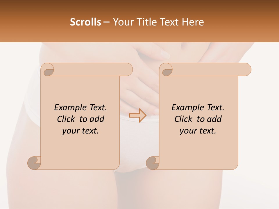 A Woman's Stomach With Her Hands On Her Stomach PowerPoint Template