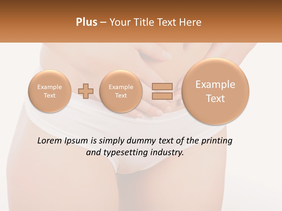 A Woman's Stomach With Her Hands On Her Stomach PowerPoint Template