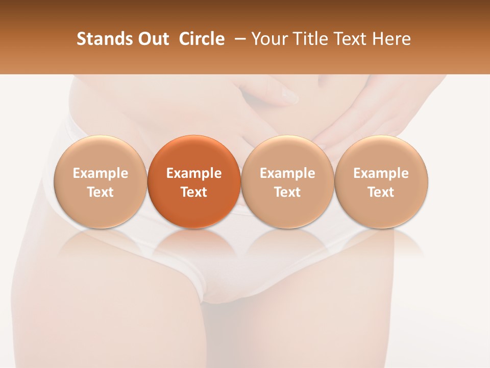 A Woman's Stomach With Her Hands On Her Stomach PowerPoint Template
