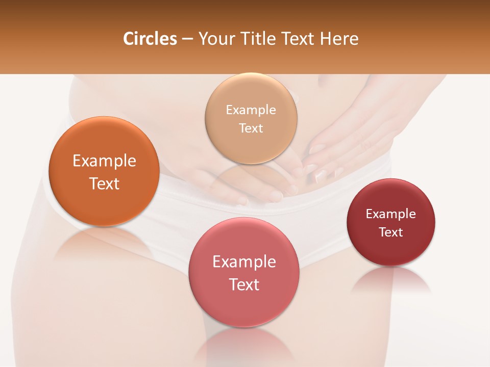 A Woman's Stomach With Her Hands On Her Stomach PowerPoint Template