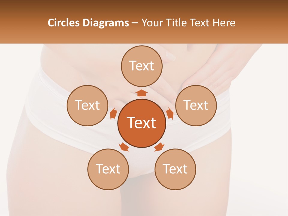 A Woman's Stomach With Her Hands On Her Stomach PowerPoint Template