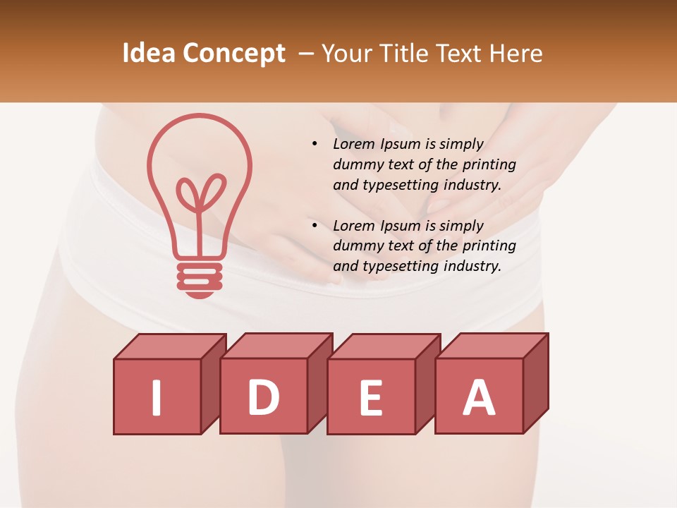 A Woman's Stomach With Her Hands On Her Stomach PowerPoint Template