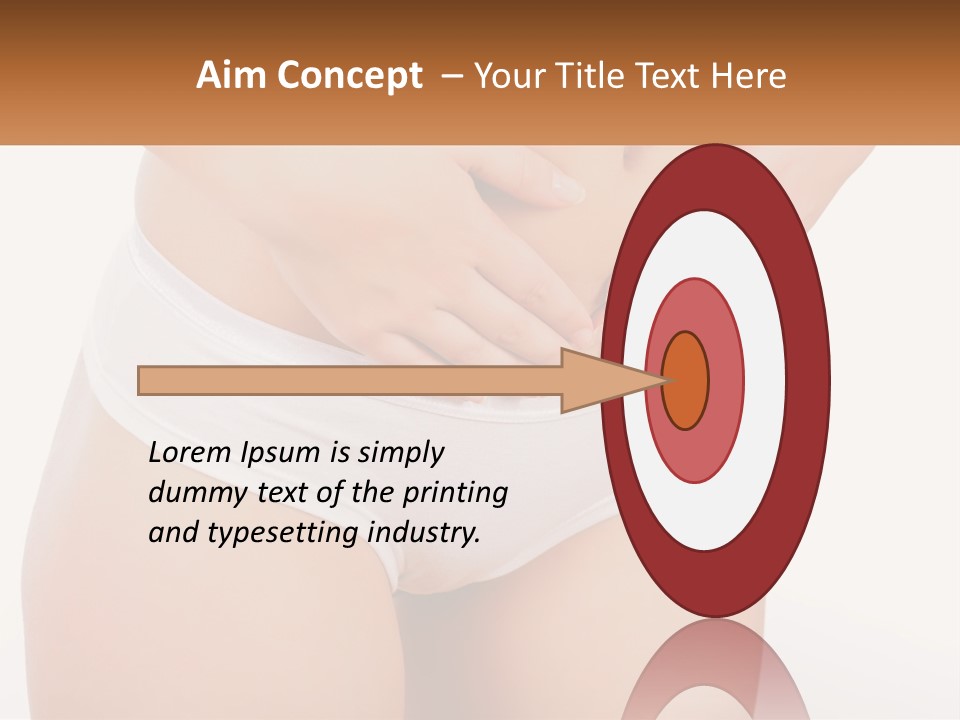A Woman's Stomach With Her Hands On Her Stomach PowerPoint Template