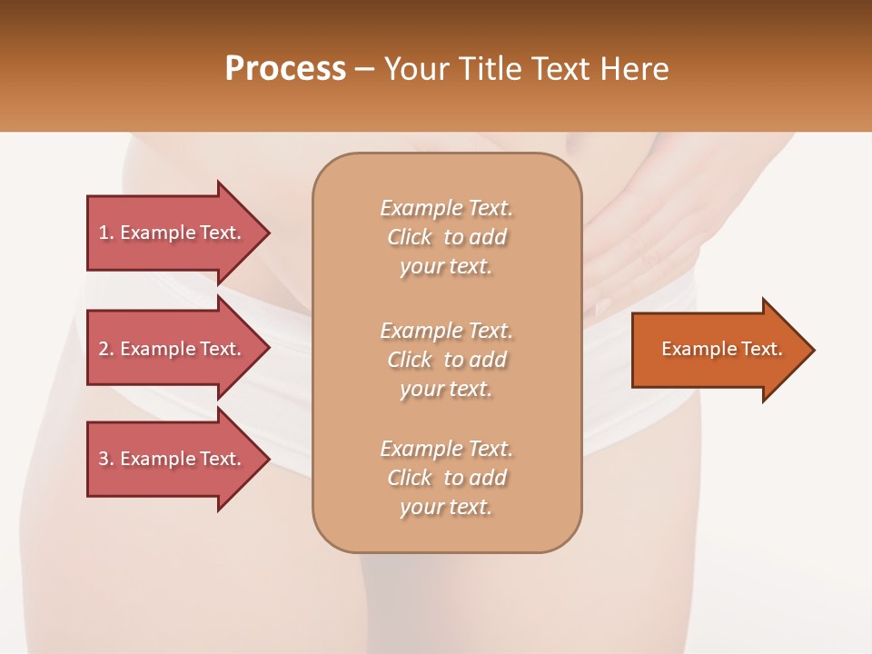A Woman's Stomach With Her Hands On Her Stomach PowerPoint Template