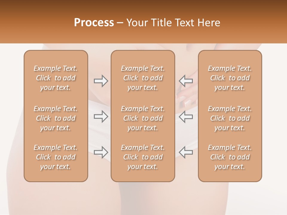 A Woman's Stomach With Her Hands On Her Stomach PowerPoint Template