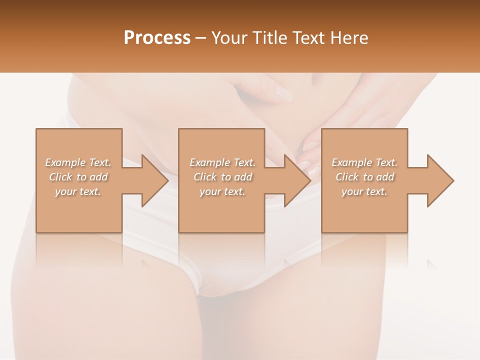 A Woman's Stomach With Her Hands On Her Stomach PowerPoint Template