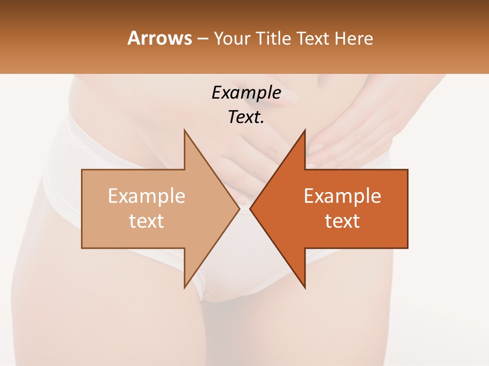 A Woman's Stomach With Her Hands On Her Stomach PowerPoint Template