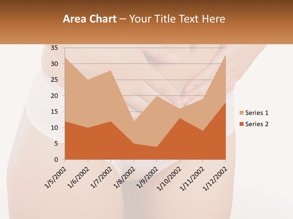 A Woman's Stomach With Her Hands On Her Stomach PowerPoint Template