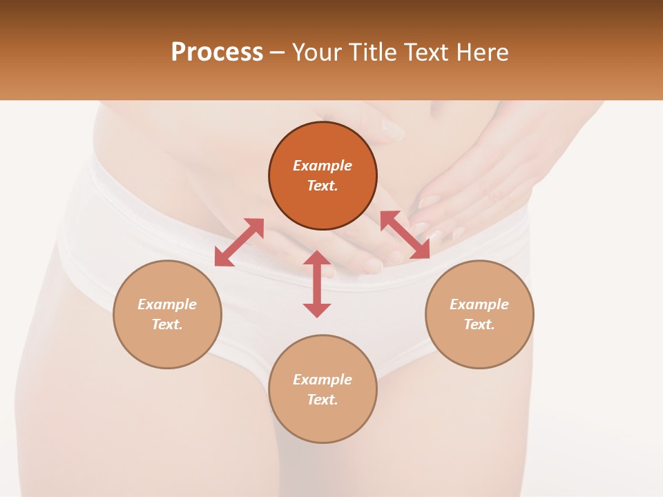 A Woman's Stomach With Her Hands On Her Stomach PowerPoint Template