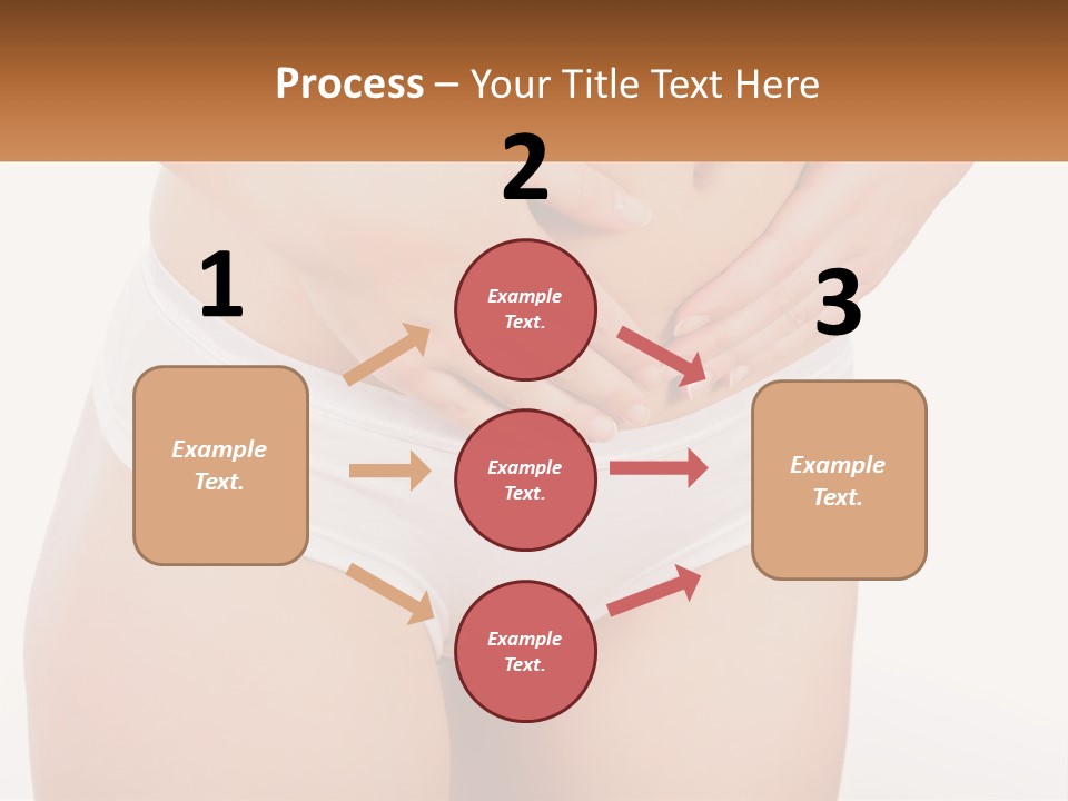 A Woman's Stomach With Her Hands On Her Stomach PowerPoint Template