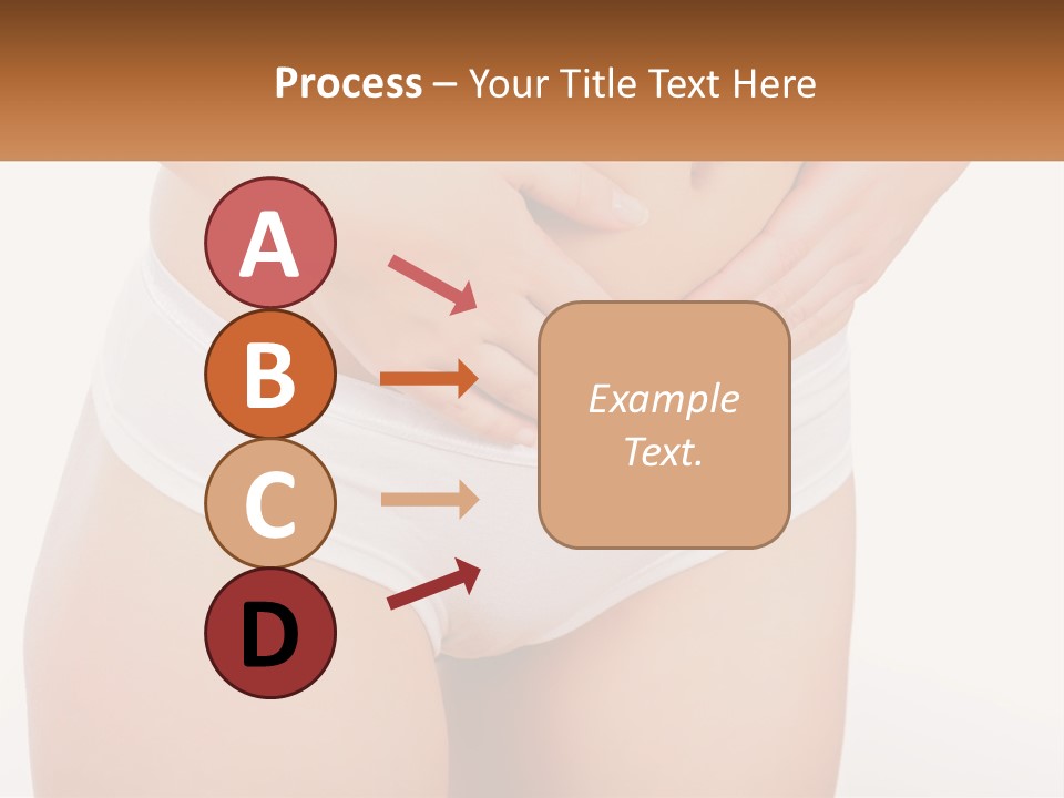 A Woman's Stomach With Her Hands On Her Stomach PowerPoint Template