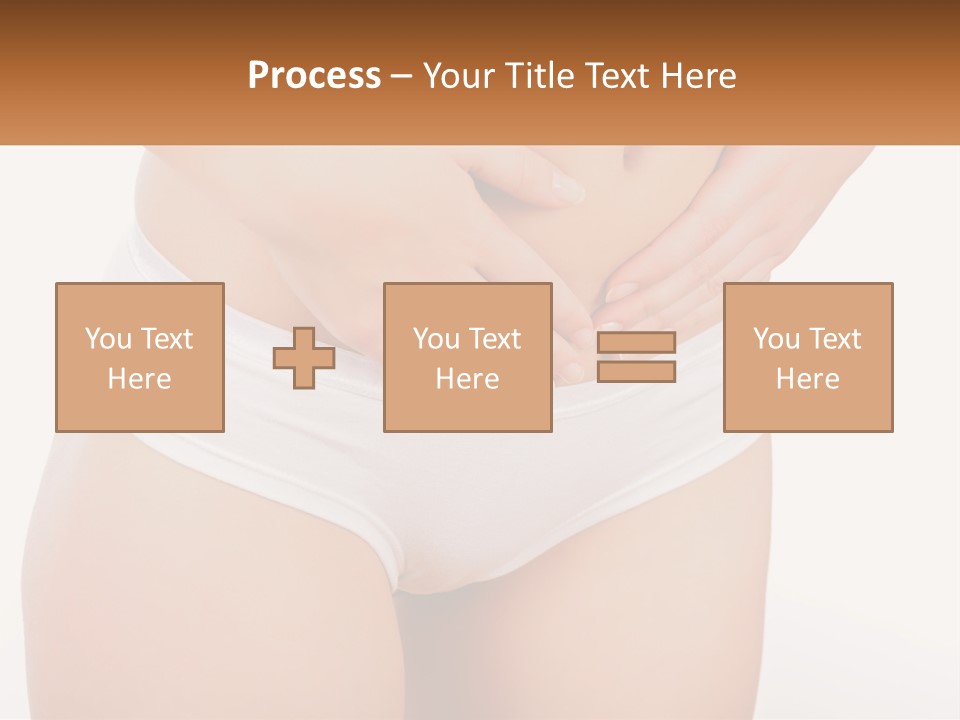 A Woman's Stomach With Her Hands On Her Stomach PowerPoint Template