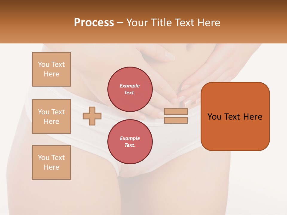 A Woman's Stomach With Her Hands On Her Stomach PowerPoint Template
