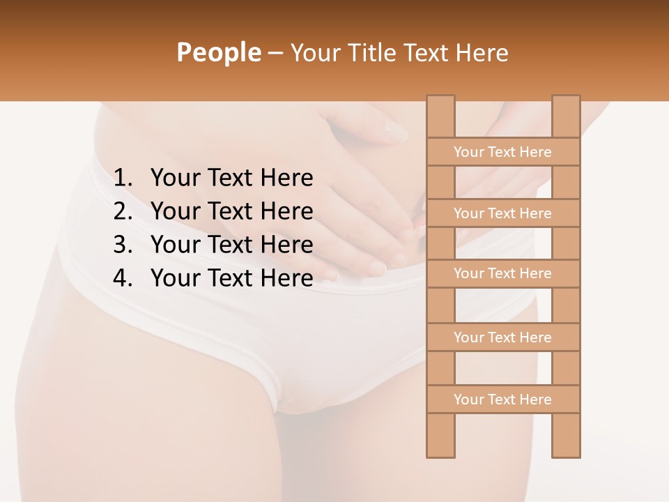 A Woman's Stomach With Her Hands On Her Stomach PowerPoint Template